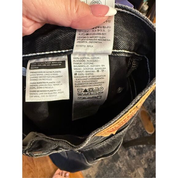 Levi’s Black Ribcage Button Front Straight Ankle Jeans sz 28 NWOT - Picture 7 of 7